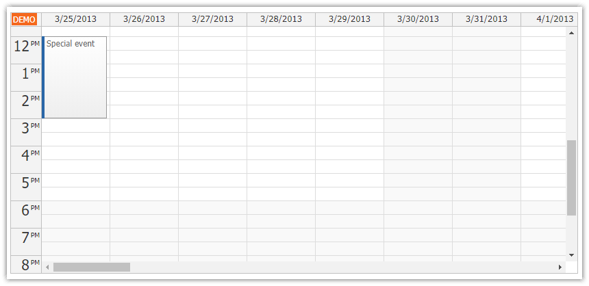 Fixed Column Width - Event Calendar | DayPilot Documentation ...